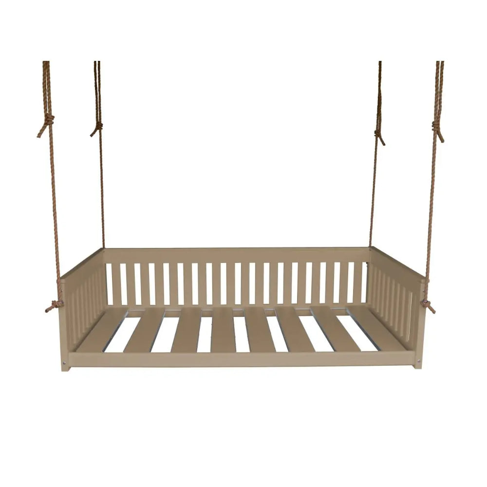 A&L Furniture Twin Mission Hanging Daybed with Rope Weatherwood