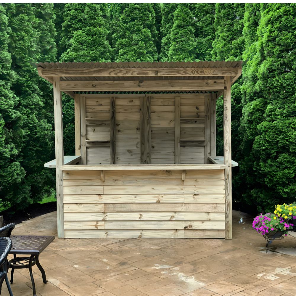 Backyard_bar_unfinished_medium_taverns_to_go_in_front_of_green_trees