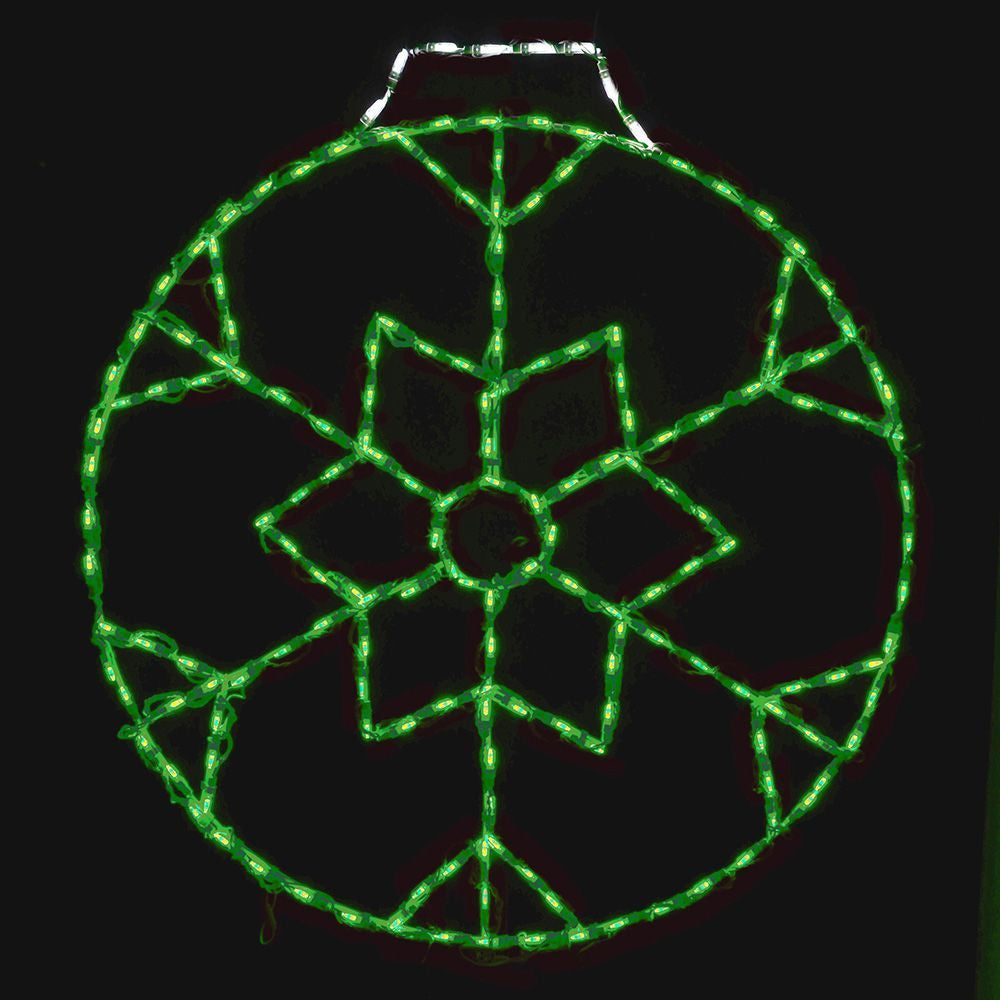 Brite Ideas 36" LED Snowflake Ornament Holiday Lighting - Green