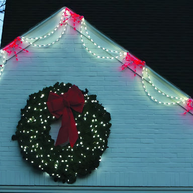 Brite Ideas LED Linkable Bow with Garland - Red/White