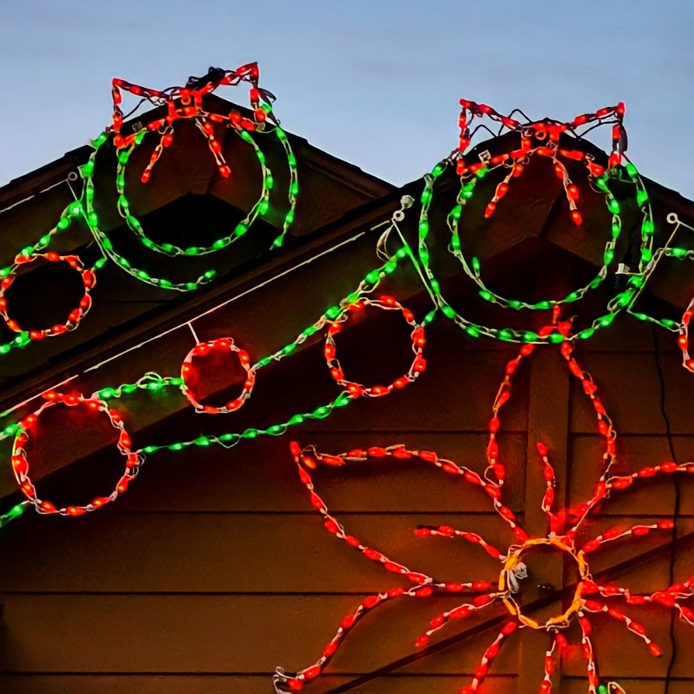 Brite Ideas LED Ornament Ribbon Holiday Lighting - Red/Green