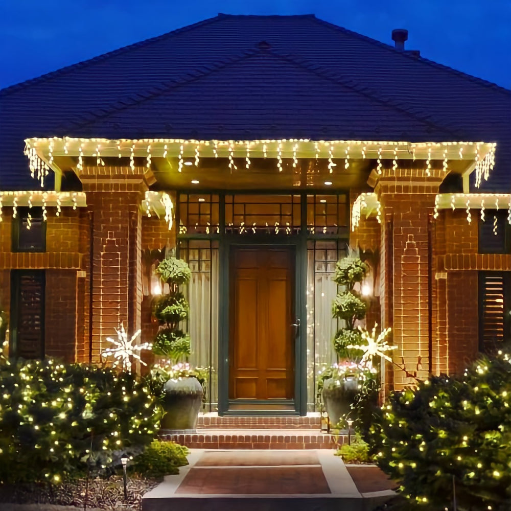 Brite Ideas LED Steel Icicle Freestyle Linkable Holiday Lighting Warm White