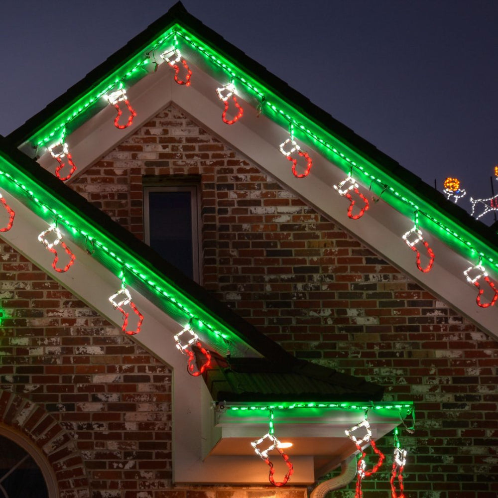 Brite Ideas LED Steel Stocking Linkable Freestyle Red Green White