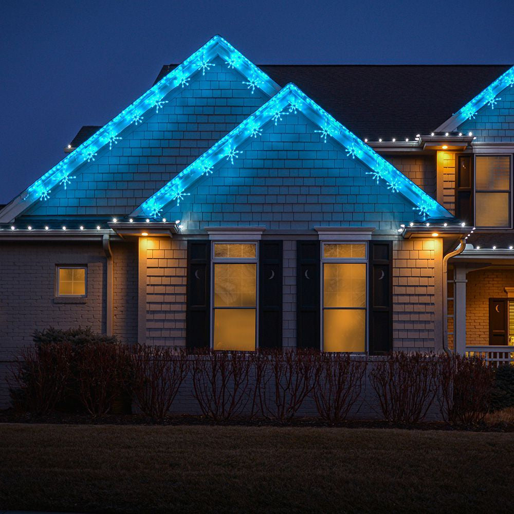 Brite Ideas Snowflake Freestyle Linkable Holiday Lighting Ice Blue