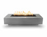 stainless steel coronado fire pit table with flames
