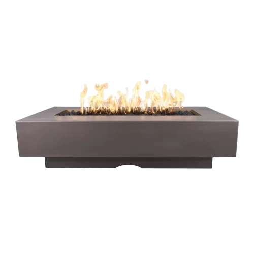 an image of chestnut colored Del Mar fire pit  with flames
