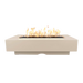 an image of vanilla colored Del Mar fire pit  with flames