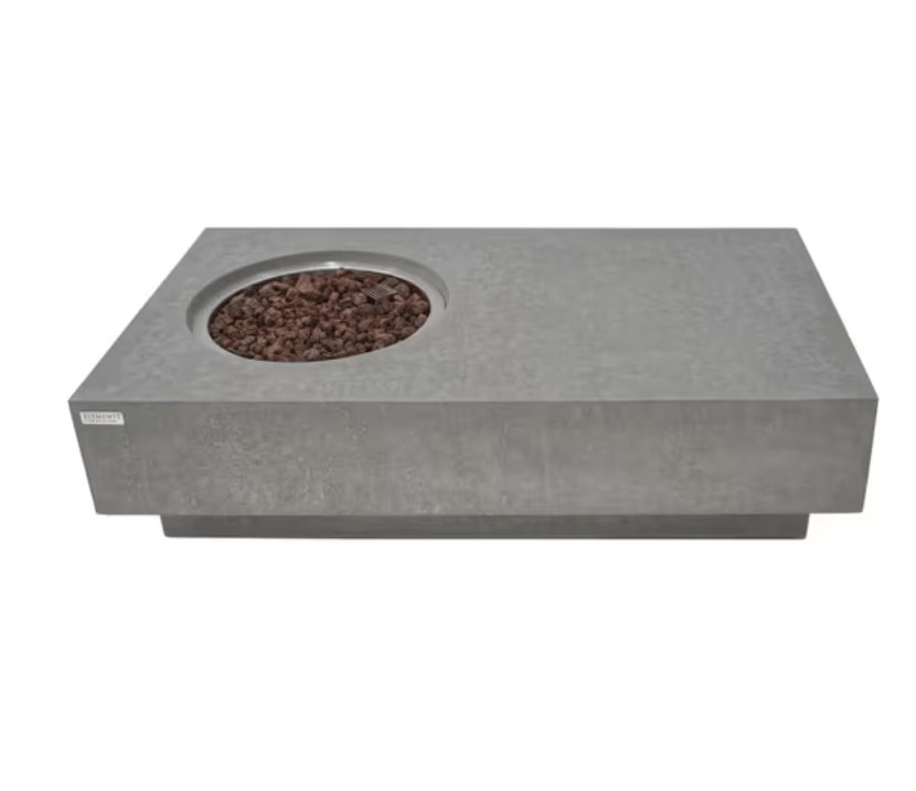 Elementi Metropolis 56" Rectangular Concrete Gas Fire Pit Table