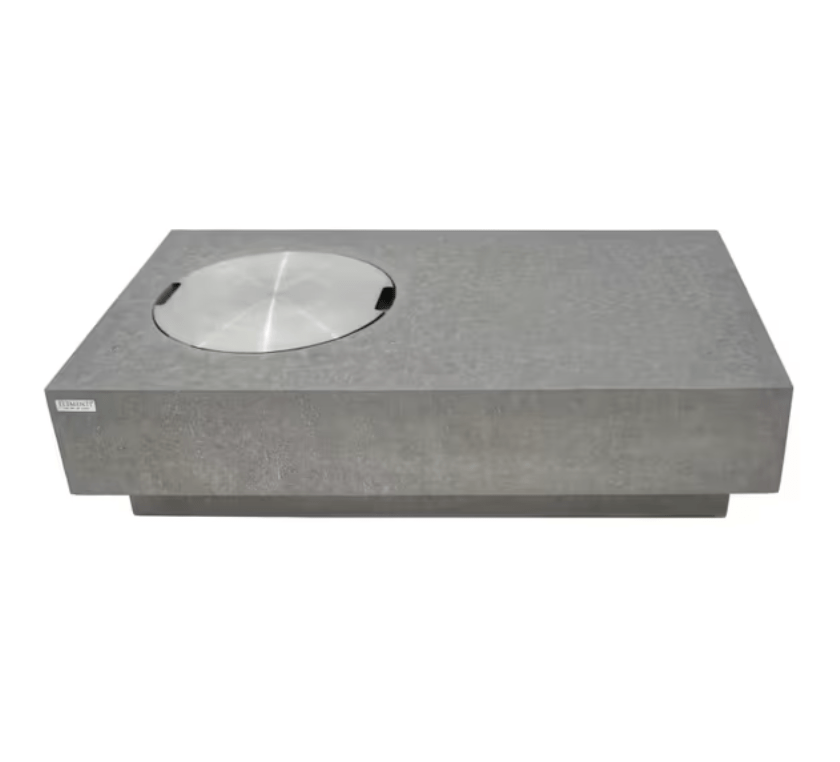 Elementi Metropolis 56" Rectangular Concrete Gas Fire Pit Table