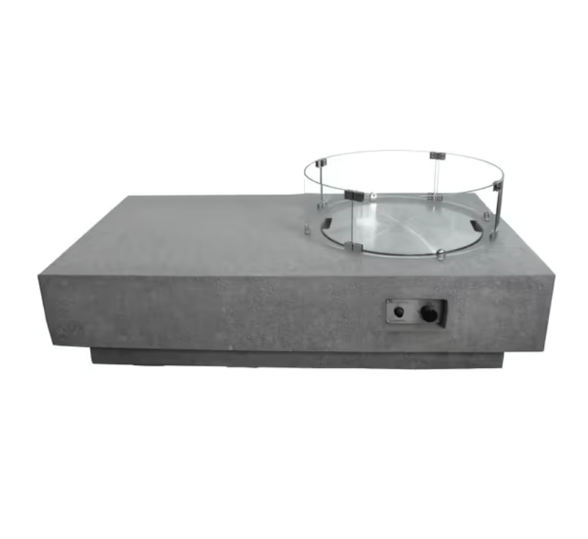 Elementi Metropolis 56" Rectangular Concrete Gas Fire Pit Table