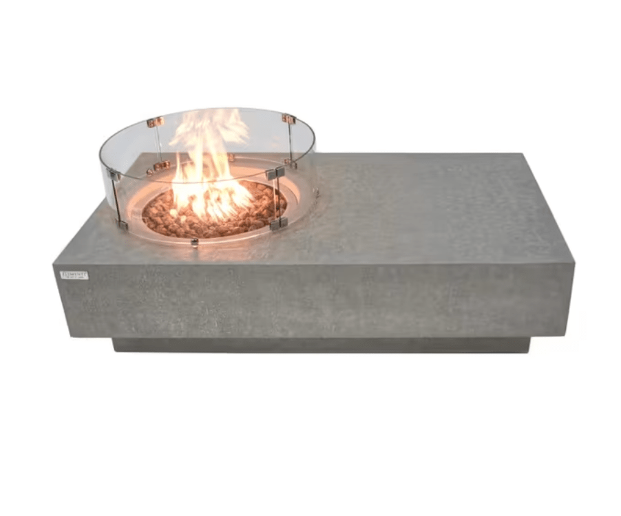 Elementi Metropolis 56" Rectangular Concrete Gas Fire Pit Table