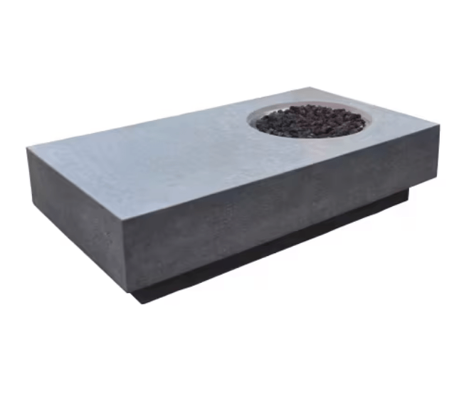 Elementi Metropolis 56" Rectangular Concrete Gas Fire Pit Table