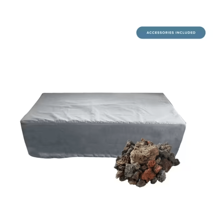 Elementi Metropolis 56" Rectangular Concrete Gas Fire Pit Table