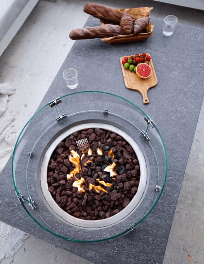 Elementi Metropolis 56" Rectangular Concrete Gas Fire Pit Table