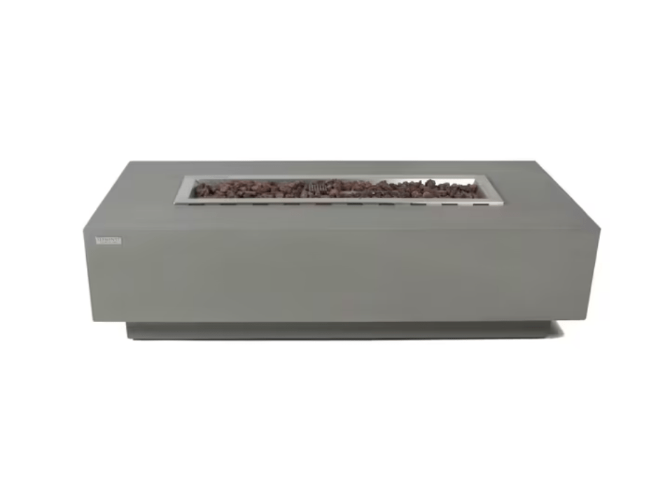 Elementi Granville 60” Gas Fire Pit Table – Rectangular Concrete