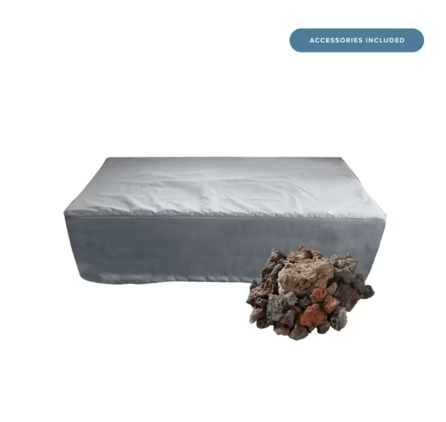 Elementi Granville 60” Gas Fire Pit Table – Rectangular Concrete