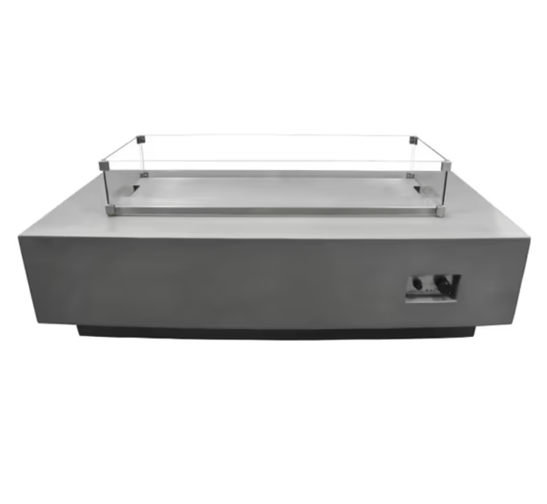 Elementi Granville 60” Gas Fire Pit Table – Rectangular Concrete