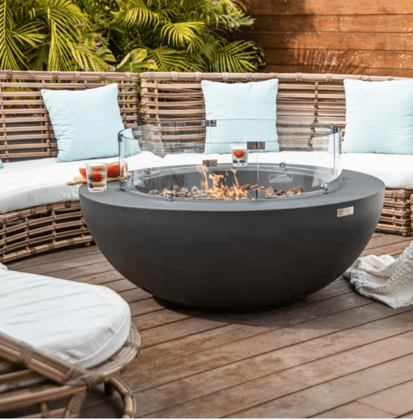 Elementi Round Concrete Fire Pit –  42” Lunar Bowl