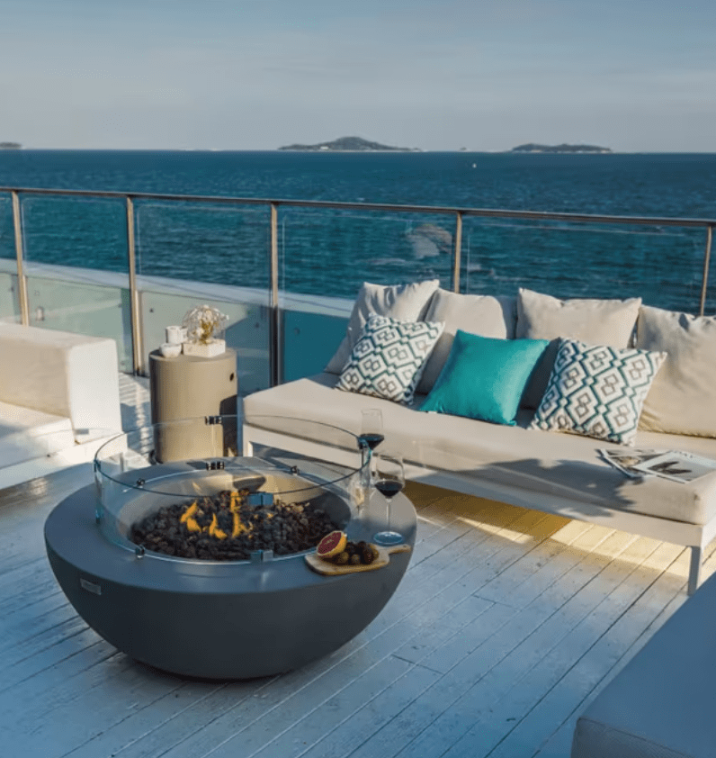 Elementi Round Concrete Fire Pit –  42” Lunar Bowl