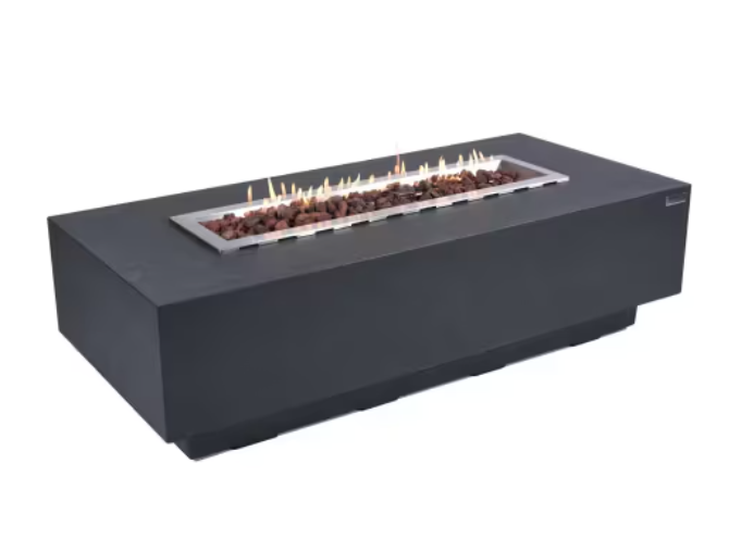 Elementi Granville 60” Gas Fire Pit Table – Rectangular Concrete