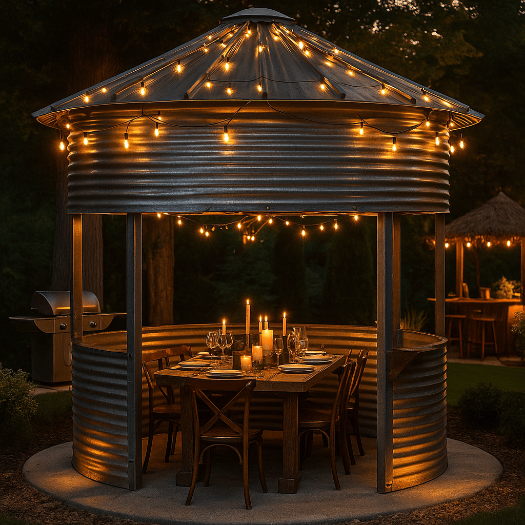 Sioux Steel Grain Bin Gazebo – Rustic Silo Style, Built to Last