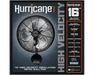Hurricane® 16" Oscillating Wall Mounted Fan High Velocity - Black