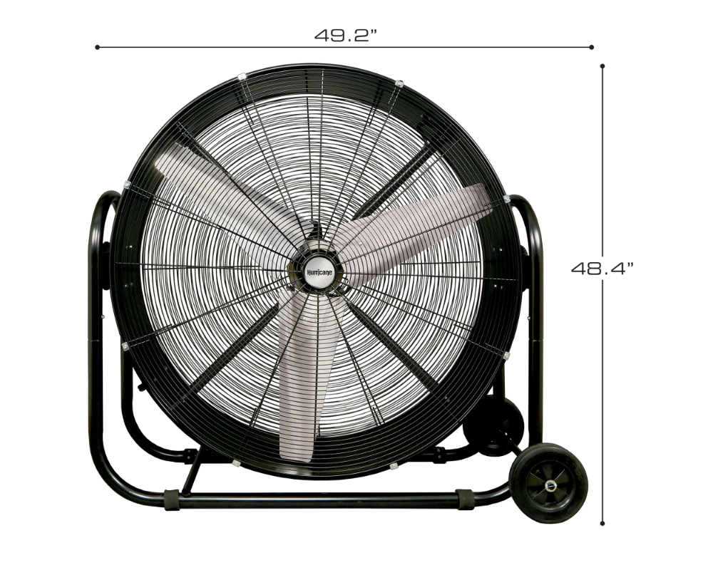 Hurricane® 42" Drum Fan Portable Heavy-duty Cooling Air - Black