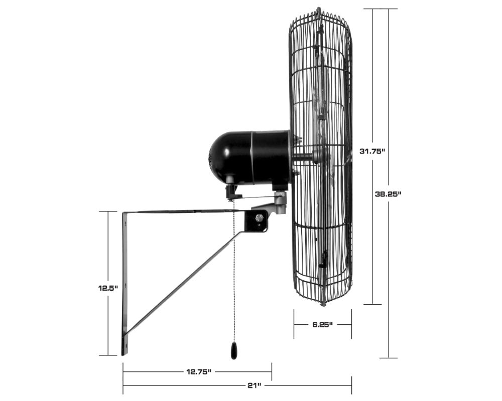 Hurricane® High Quality 30" Oscillating Wall Mounted Fan Air Cooling