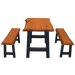 A&L Furniture 5' Ridgemont Table with 2 Benches_Cedar Finish