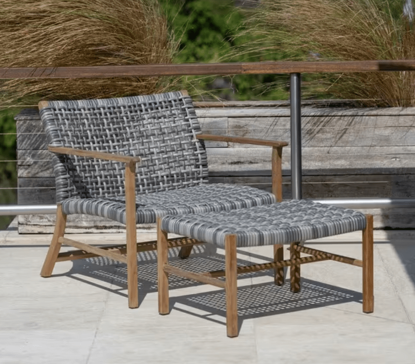 Kingsley Bate Tribeca/Catherine 7-Piece Conversation Set Patio – Teak & Wicker