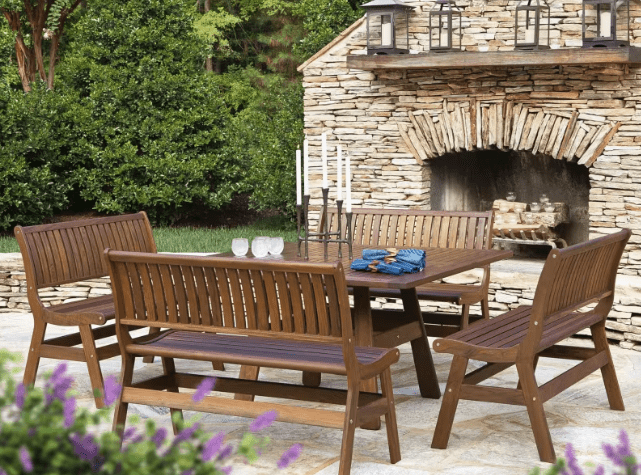 Outdoor Dining Table Set – Jensen Outdoor Heritage 5-Piece Square