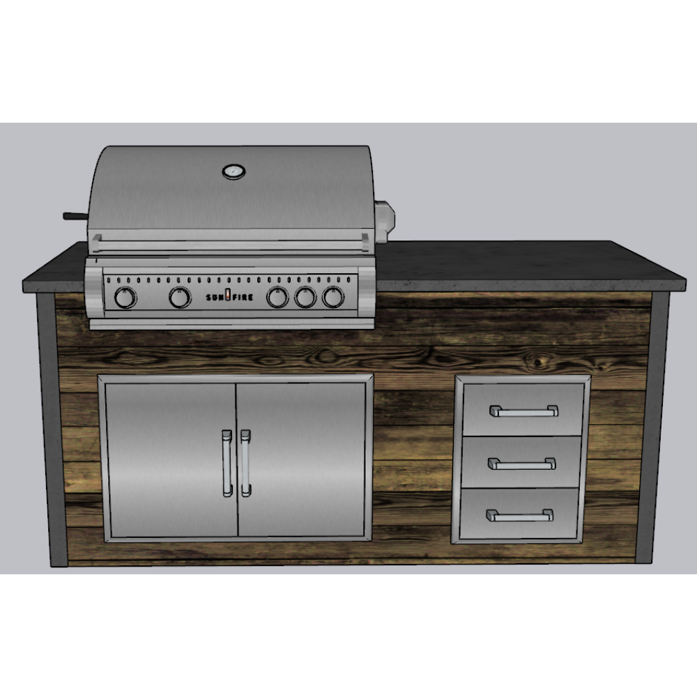 Outdoor Oasis Kitchen Kits 6ft Signature Grill Island