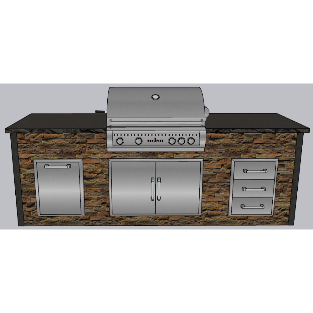Outdoor Oasis Kitchen Kits 8ft Signature Grill Island