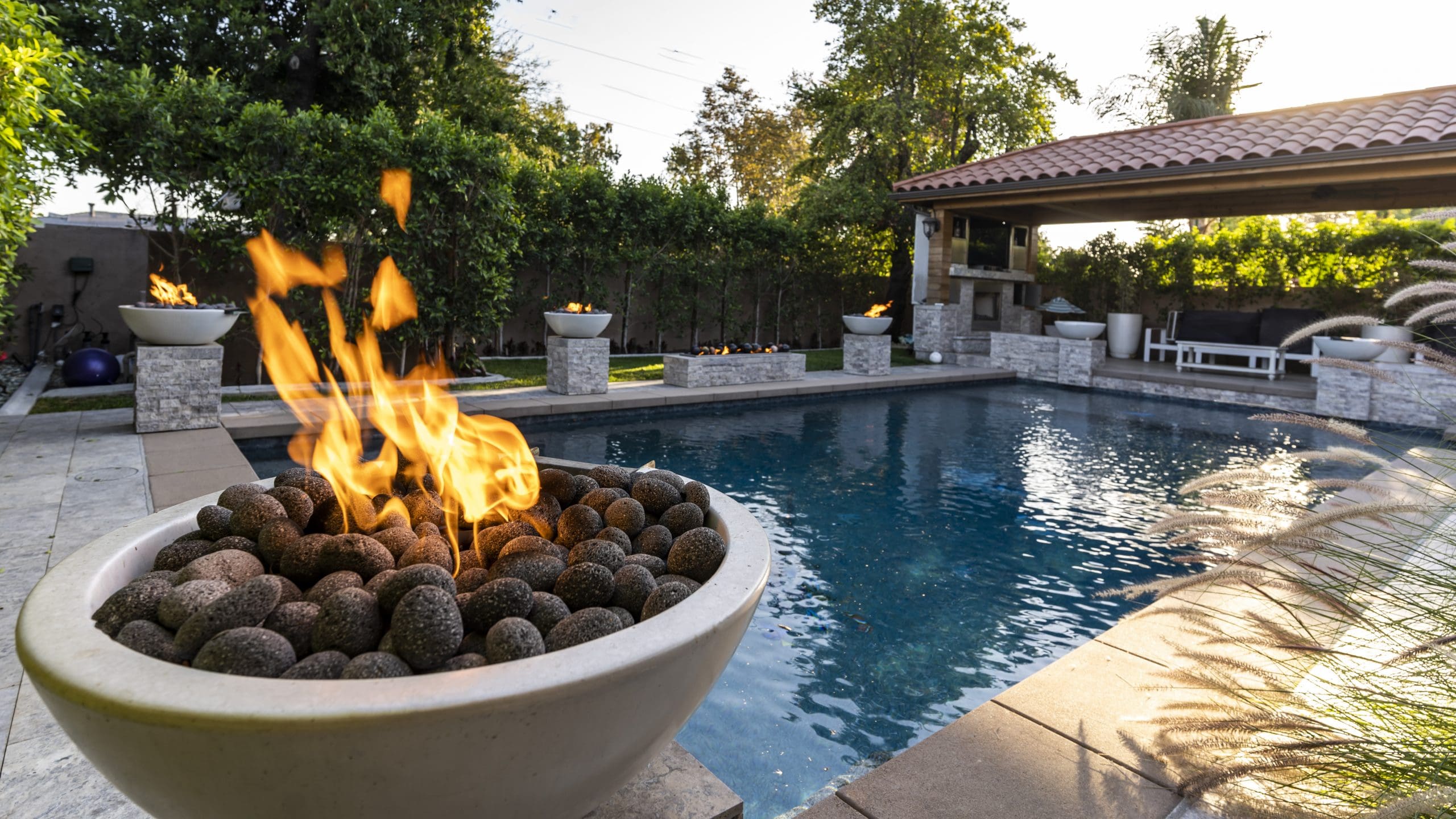 Sedona 48" Narrow-Ledge Concrete Fire Pit by The Outdoor Plus