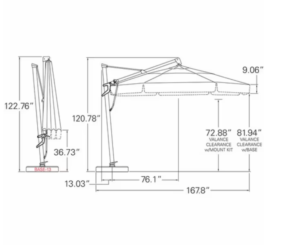 Treasure Garden AKZ Plus 13 ft. Octagonal Cantilever Umbrella