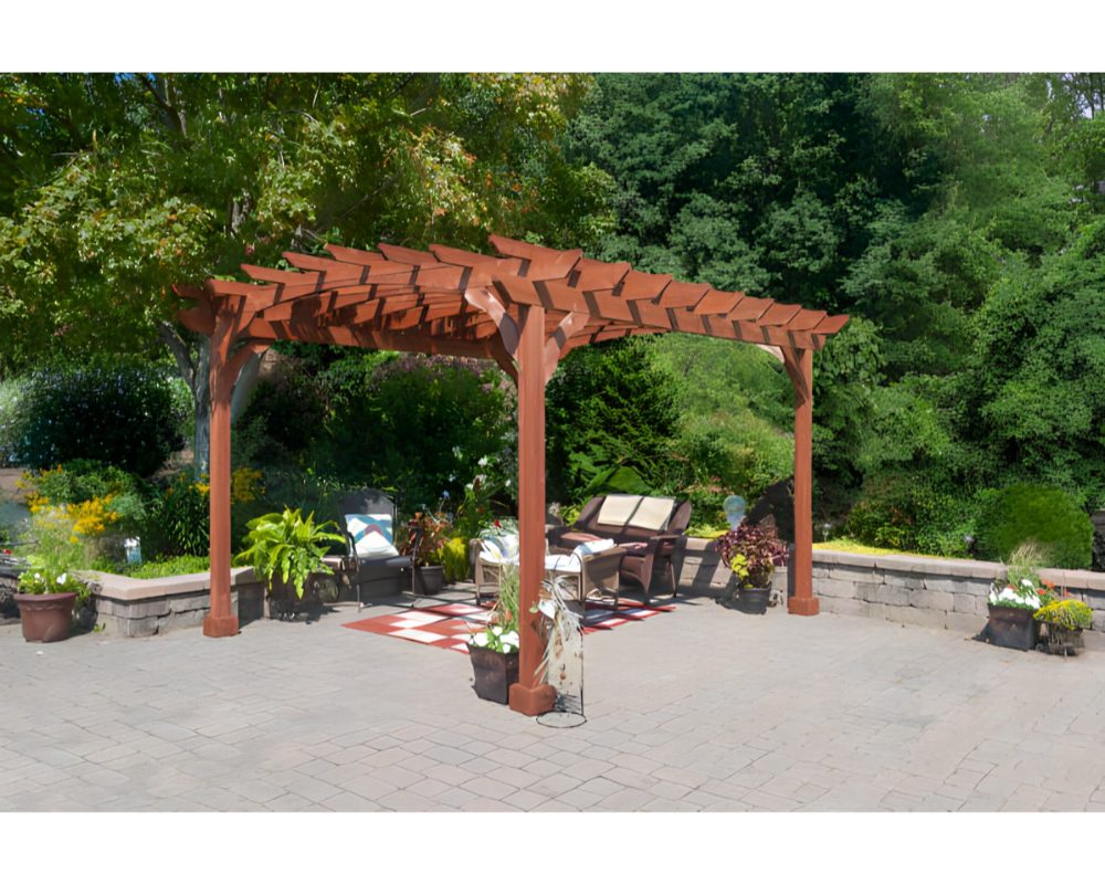 Yard Craft 10 x 12 Wood Pergola Kit Canyon Brown